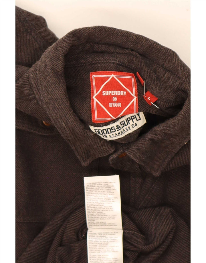 Superdry Flanelskjorte til mænd Stor brun bomuld