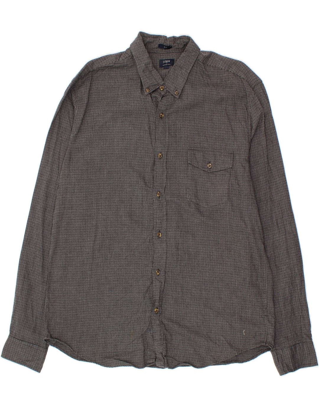 J. CREW Mens Slim Shirt XL Grey Houndstooth Cotton Vintage J. Crew and Second-Hand J. Crew from Messina Hembry 