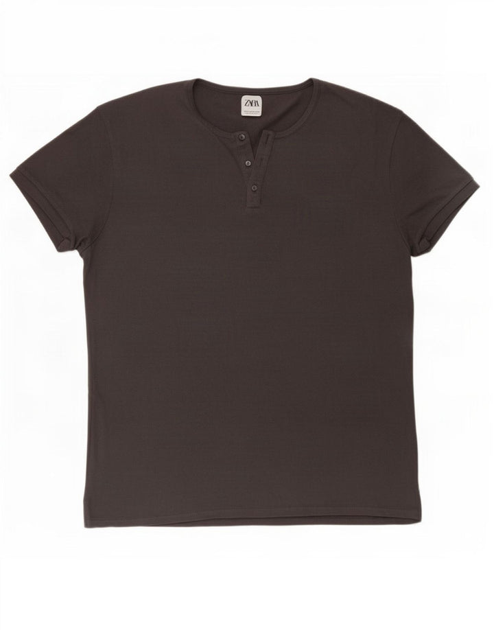 Zara Herre T-Shirt Top XL Grå