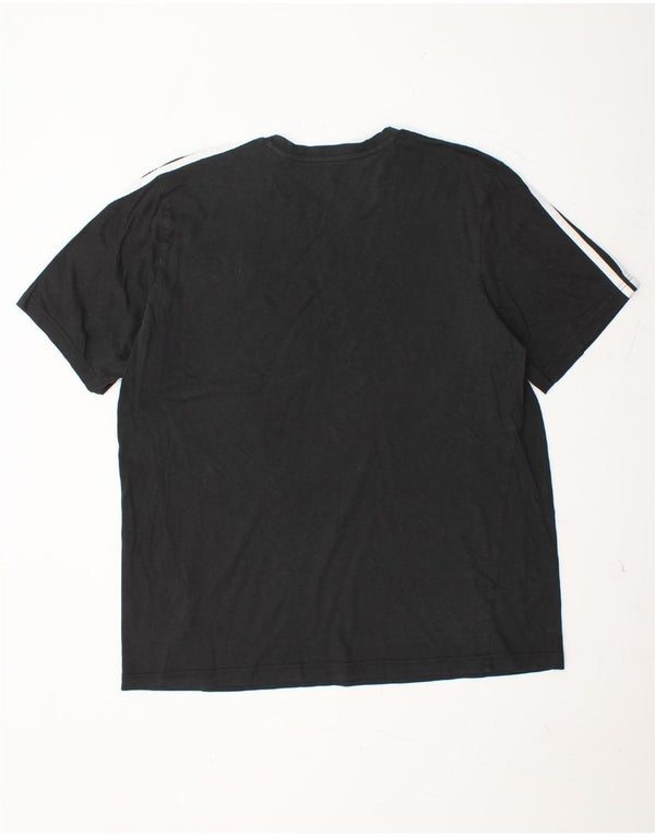 ADIDAS Herre T-Shirt Top XL Sort Bomuld