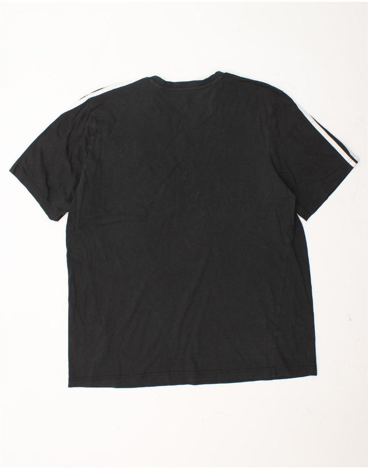 ADIDAS Herre T-Shirt Top XL Sort Bomuld