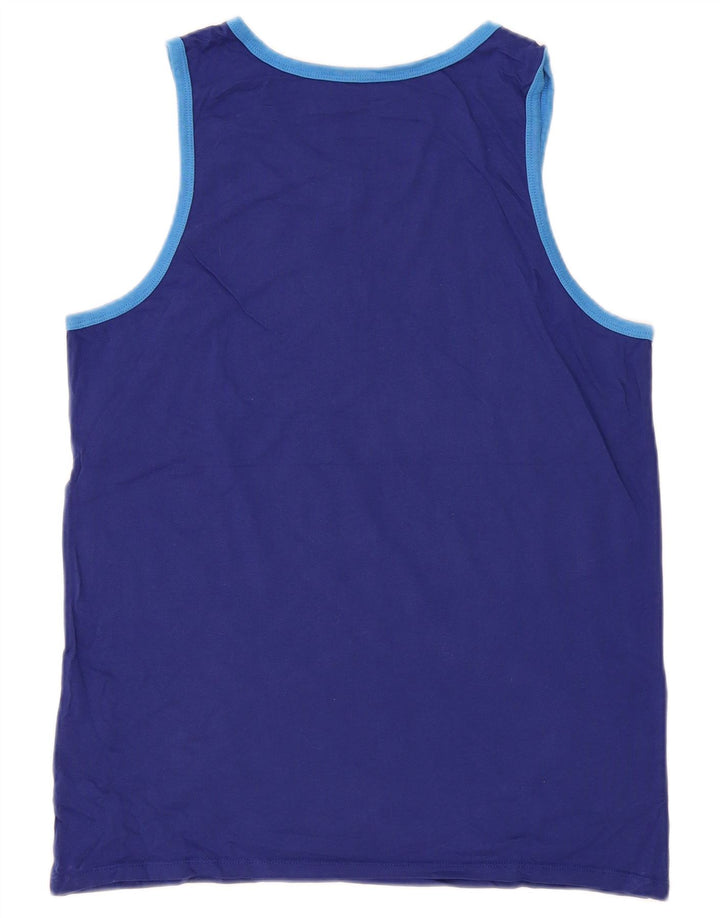 NIKE Herre Athletic Cut Grafisk Vest Top Medium Blue Bomuld