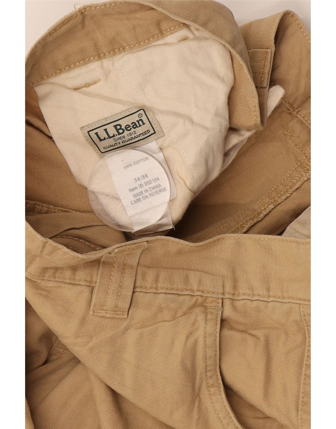 L.L.Bean Straight Cargo Bukser til mænd W34 L34 Beige Bomuld