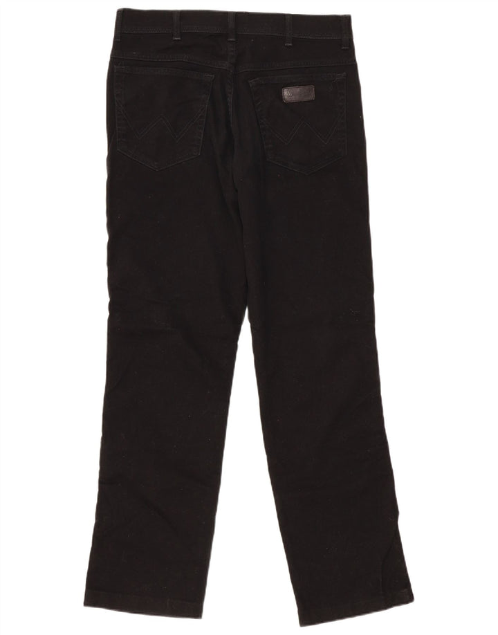 Wrangler Straight Jeans til mænd W33 L31 Sort bomuld