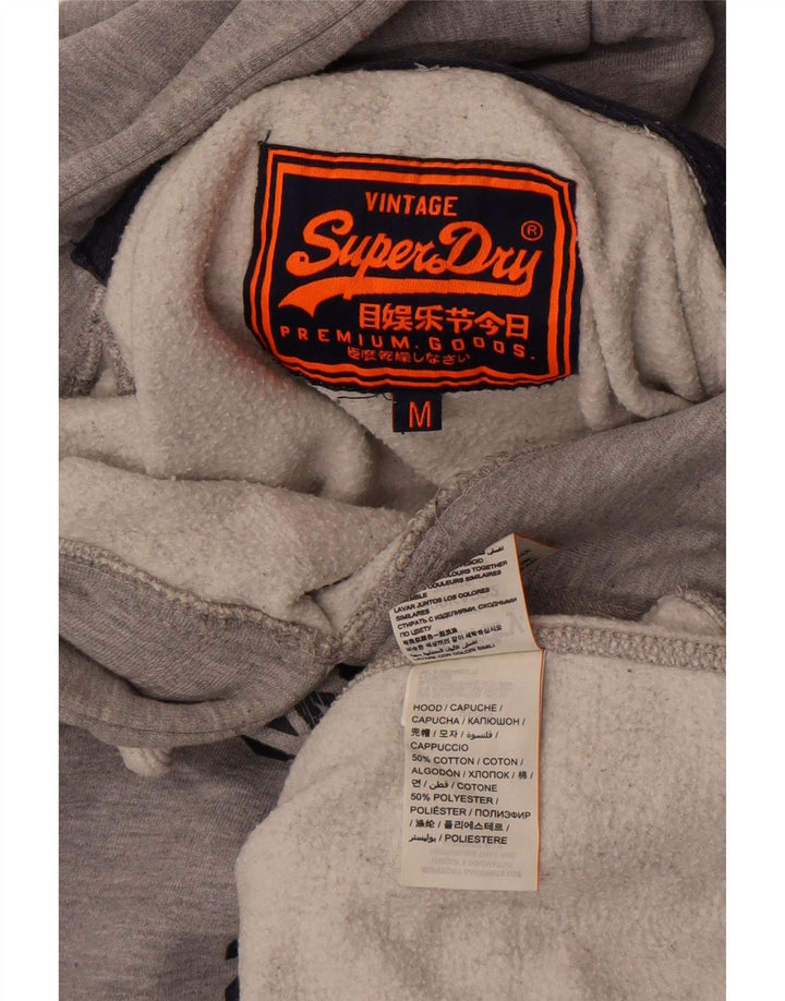 Superdry Grafisk hættetrøje til mænd mellemgrå bomuld