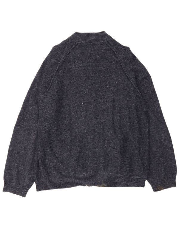 Marks & Spencer Herre Cardigan Sweater UK 18 XL Navy Blue Flecked Bomuld