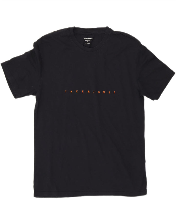 JACK & JONES Mens Graphic T-Shirt Top Medium Black Cotton Vintage Jack & Jones and Second-Hand Jack & Jones from Messina Hembry 