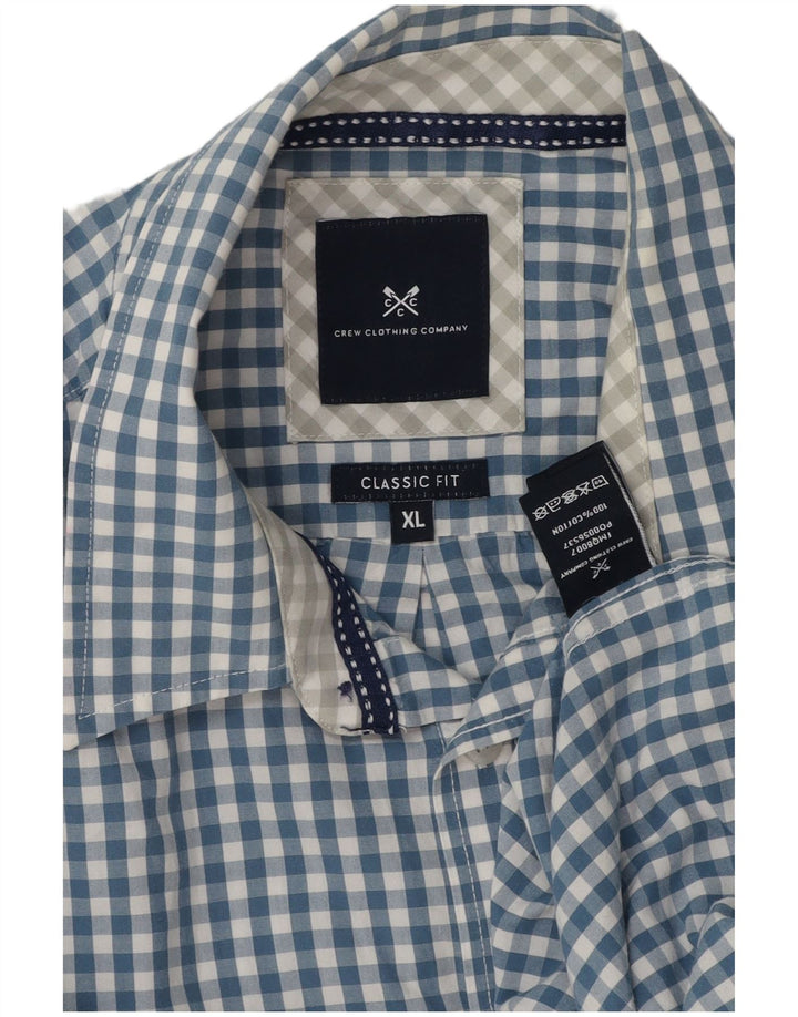 Crew Clothing Herre Classic Fit Shirt XL Blue Gingham Cotton