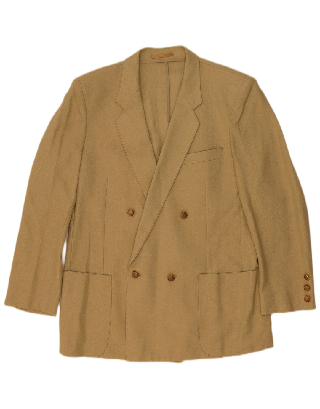 Vintage herre dobbeltradet blazerjakke UK 44 2XL Beige