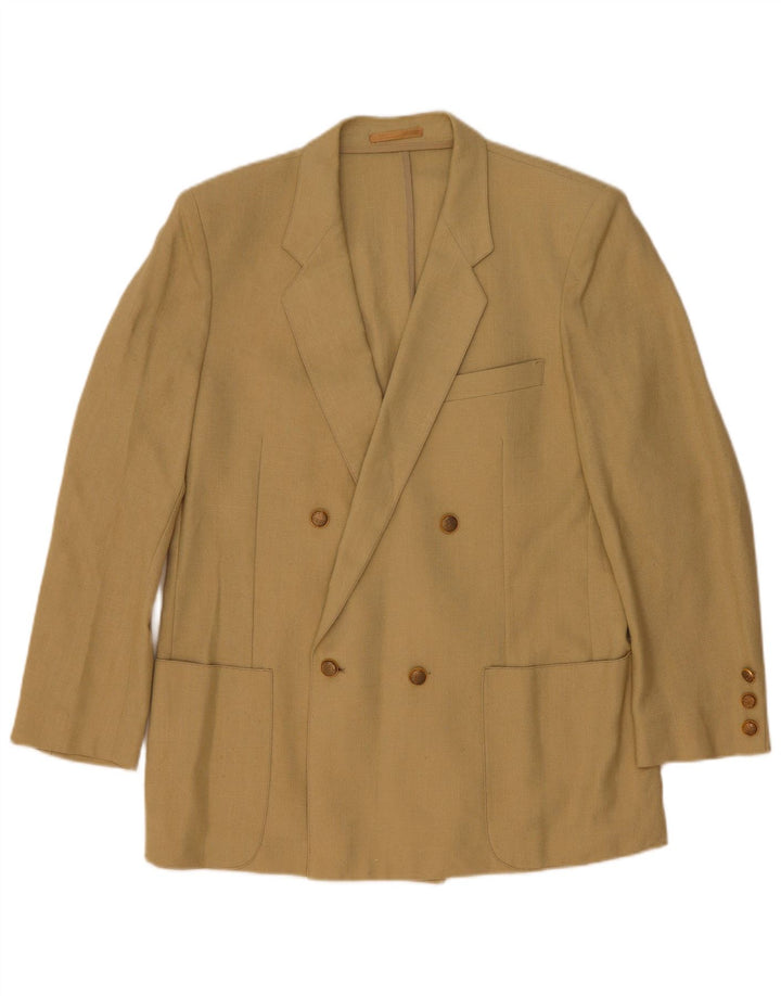 Vintage herre dobbeltradet blazerjakke UK 44 2XL Beige