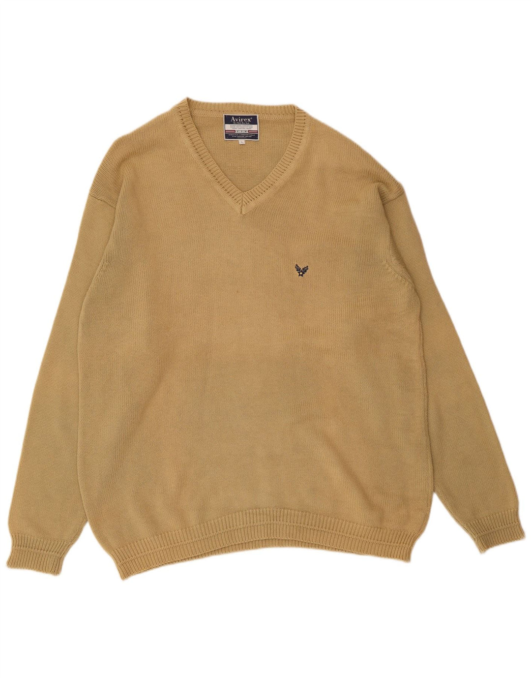 Avirex Herre V-hals sweater Stor Beige Bomuld