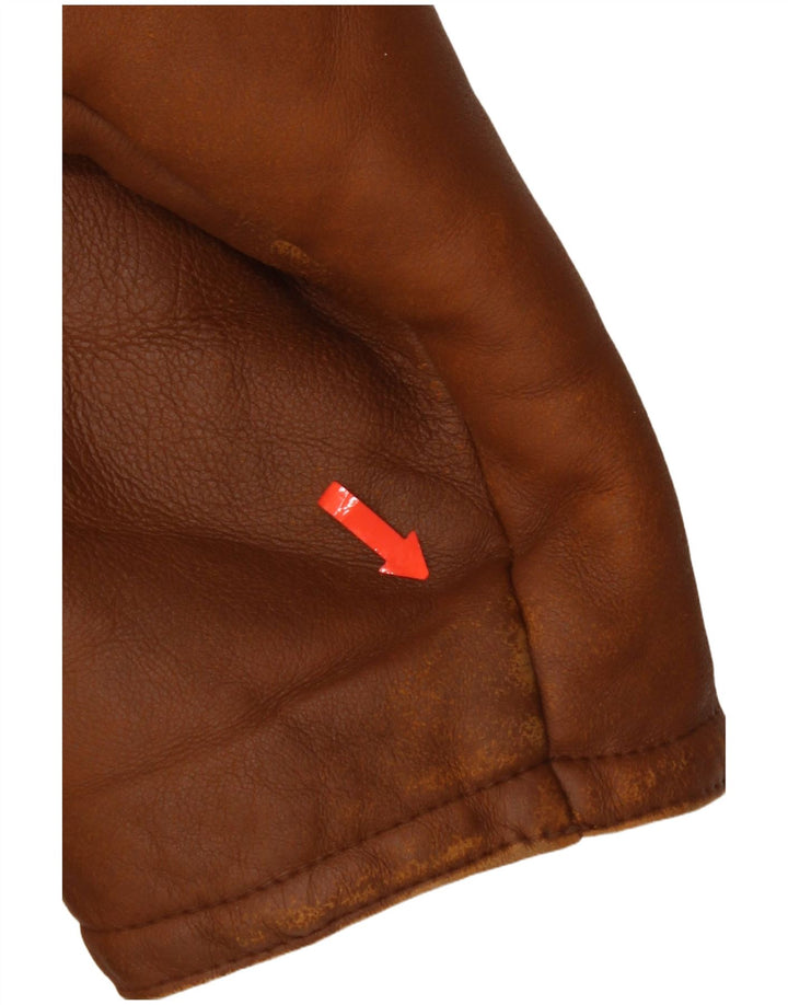 Vintage Dame Shearling Jacket IT 50 Large Brown Shearling