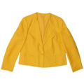 RAVENS Dame Crop 1 Knap Blazer Jakke IT 42 Medium Gul Polyester