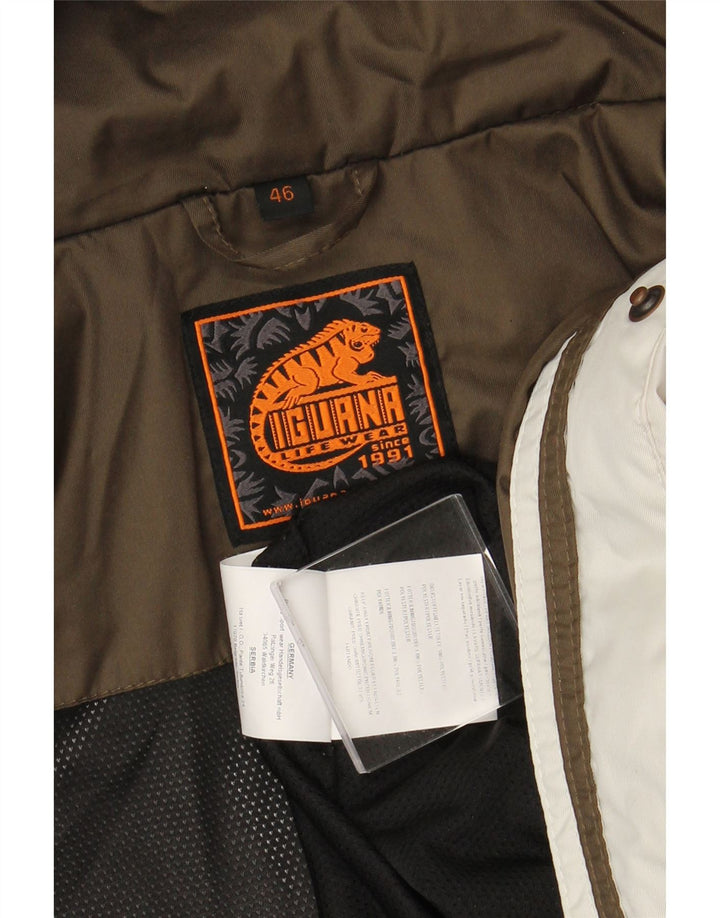 IGUANA vindjakke med hætte til kvinder EU 46 XL Hvid Colourblock