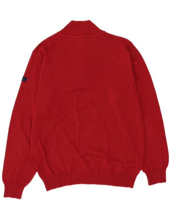 Il Granchio Herre Zip Neck Jumper Sweater Medium Rød Argyle/Diamond Bomuld