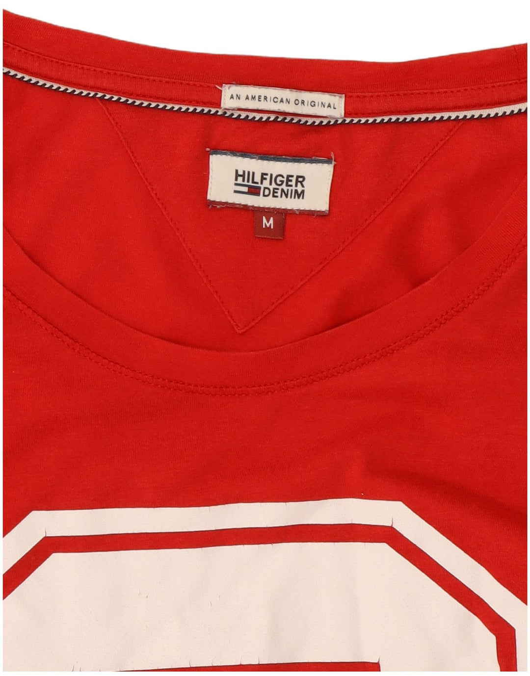 Tommy Hilfiger Herre grafisk T-shirt Top Medium Rød Bomuld