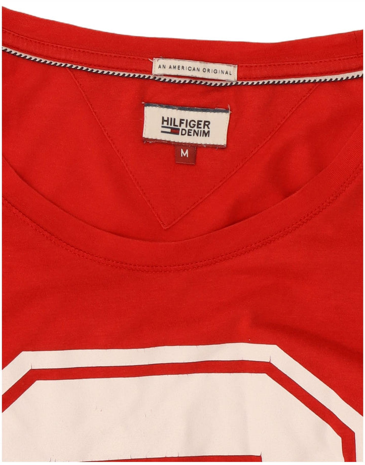 Tommy Hilfiger Herre grafisk T-shirt Top Medium Rød Bomuld