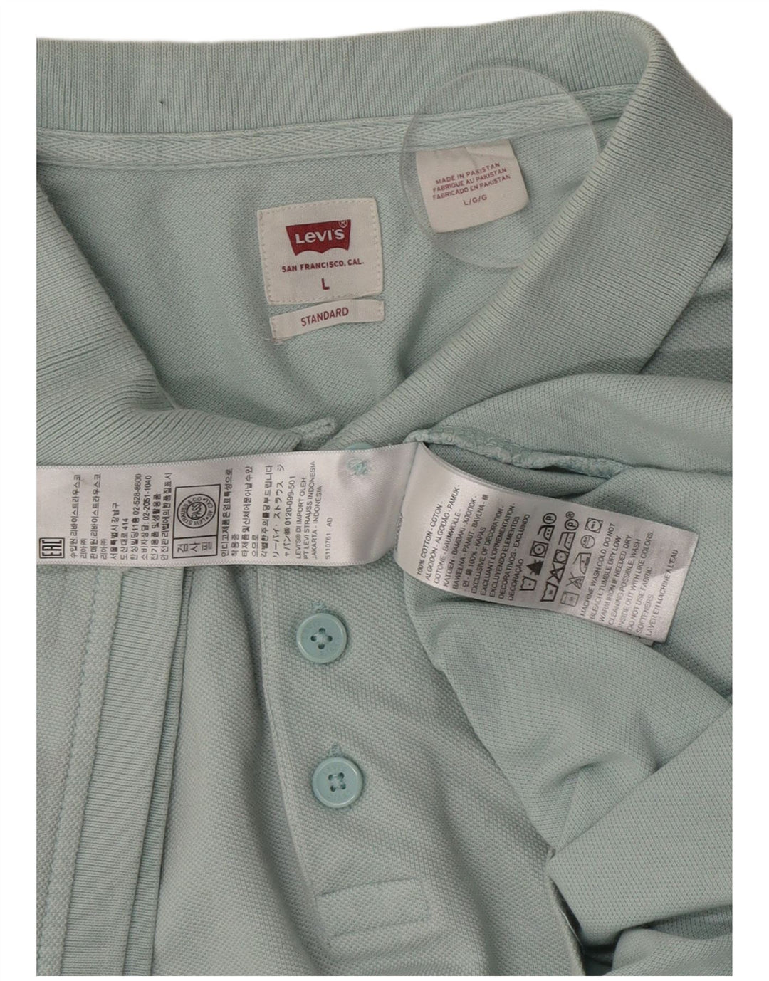 Levi's Herre Standard Fit Polo Shirt Stor Grøn Bomuld