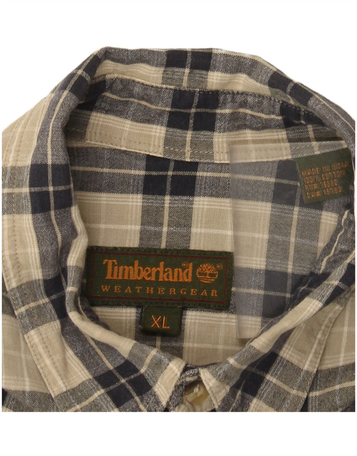 Timberland Herre flannelskjorte XL Beige ternet bomuld
