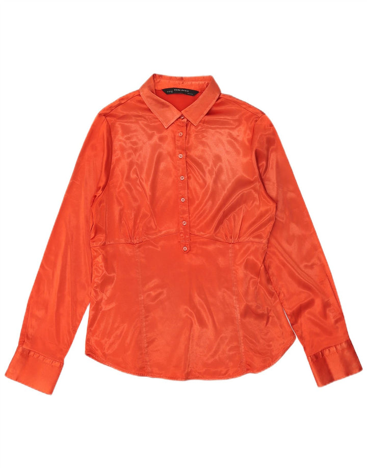 Zara Dame Pullover Shirt UK 14 Large Orange