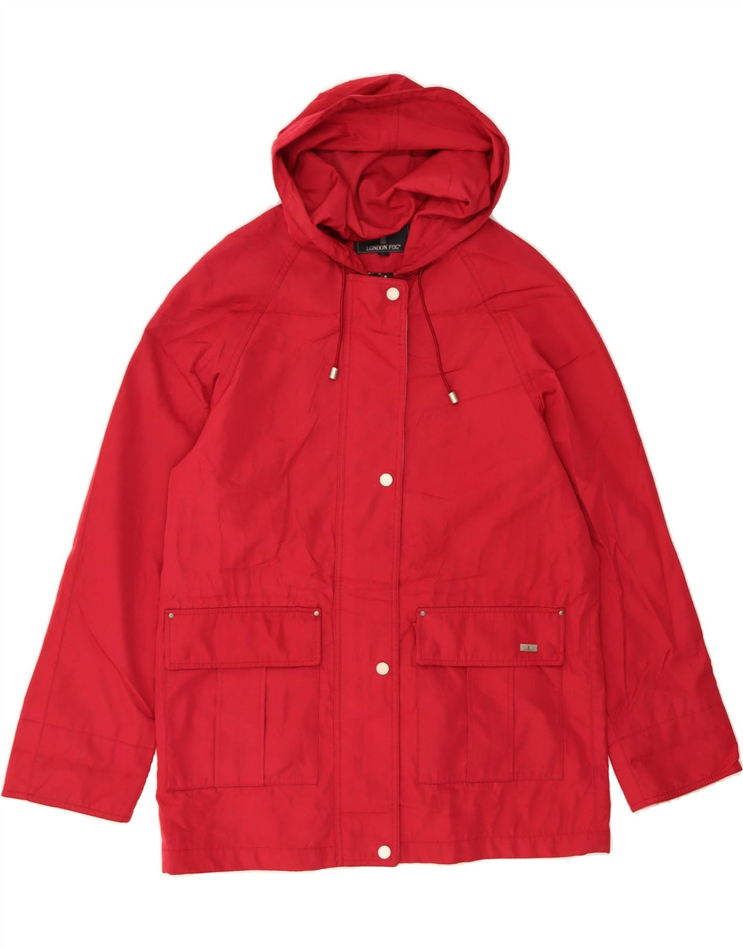 LONDON FOG Womens Hooded Windbreaker Jacket UK 10 Small Red Polyester Vintage London Fog and Second-Hand London Fog from Messina Hembry 