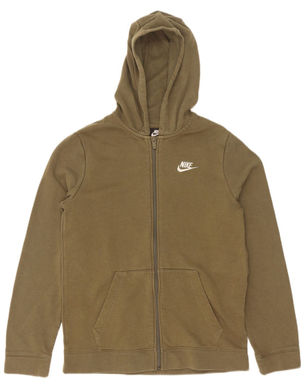 Nike hættetrøje med lynlås til drenge 13-14 år XL Khaki Bomuld