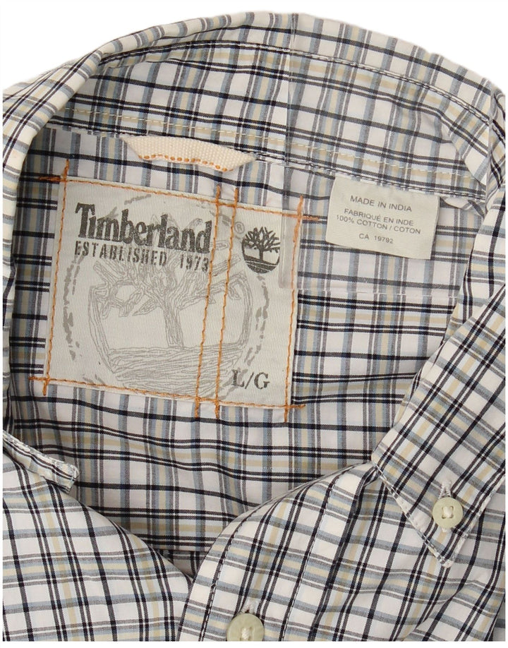 Timberland Herreskjorte Stor hvid ternet bomuld
