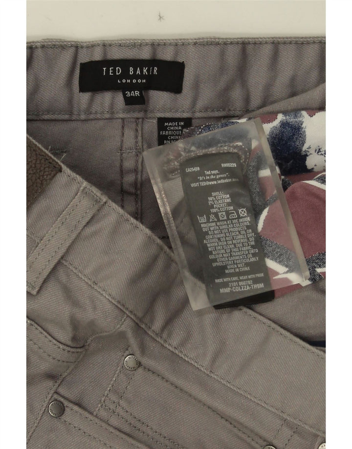 Ted Baker Straight Casual Bukser til mænd W34 L32 Grå Bomuld