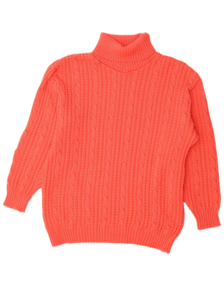 Vintage Dame Roll Neck Jumper Sweater UK 16 Large Red