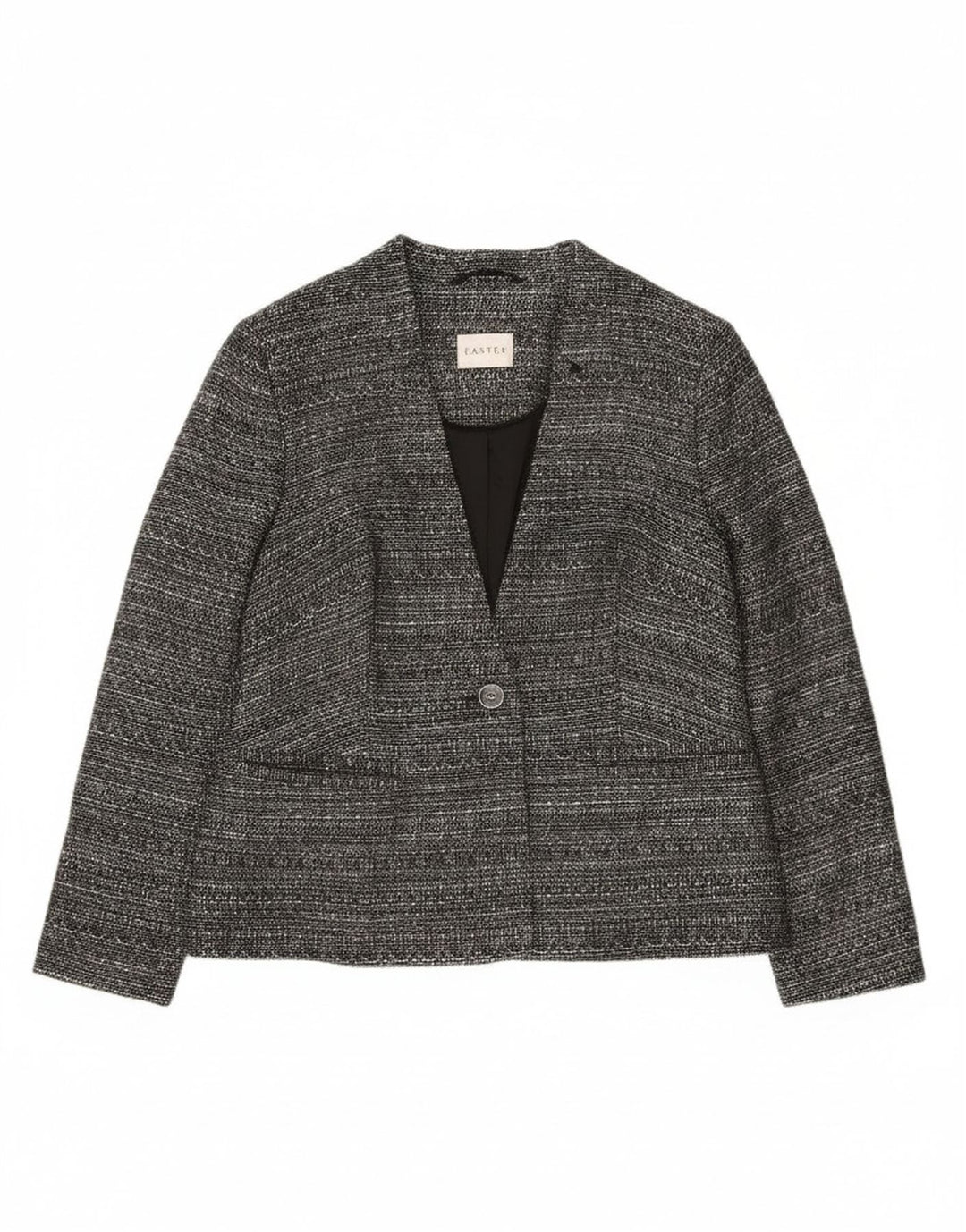 Eastex Dame 1 Knap Blazer Jacket UK 12 Medium Grey Flecked Polyester