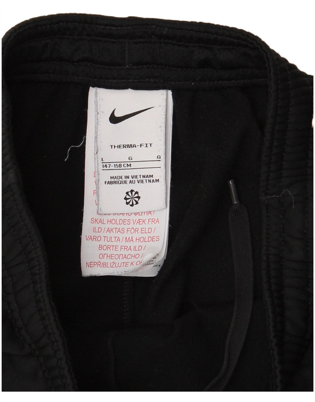 Nike drenge Therma-Fit træningsdragt bukser 12-13 år store sorte polyester
