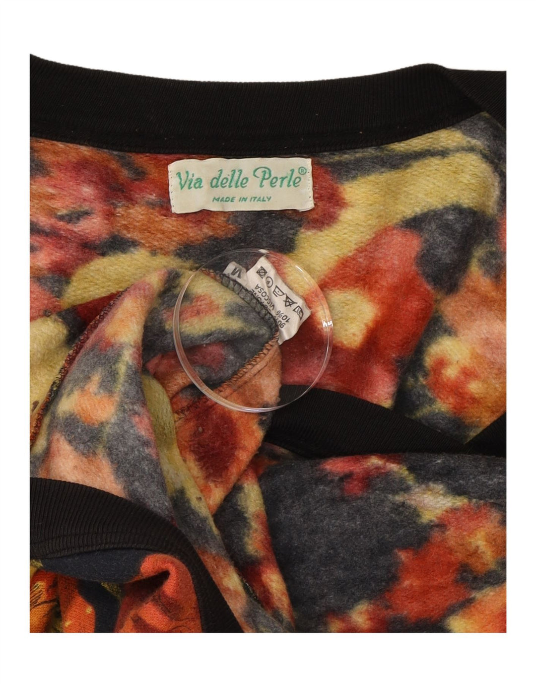 VINTAGE Womens Cardigan Sweater UK 14 Medium Multicoloured Floral Vintage Vintage and Second-Hand Vintage from Messina Hembry 