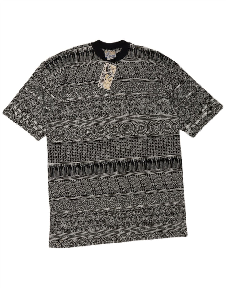 Kenzo Herre abstrakt mønster T-shirt Top 2XL Grå Geometrisk Bomuld Designer