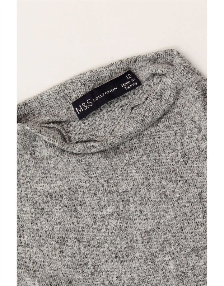 Marks & Spencer T-shirt top til kvinder UK 12 Medium Grå Flecked