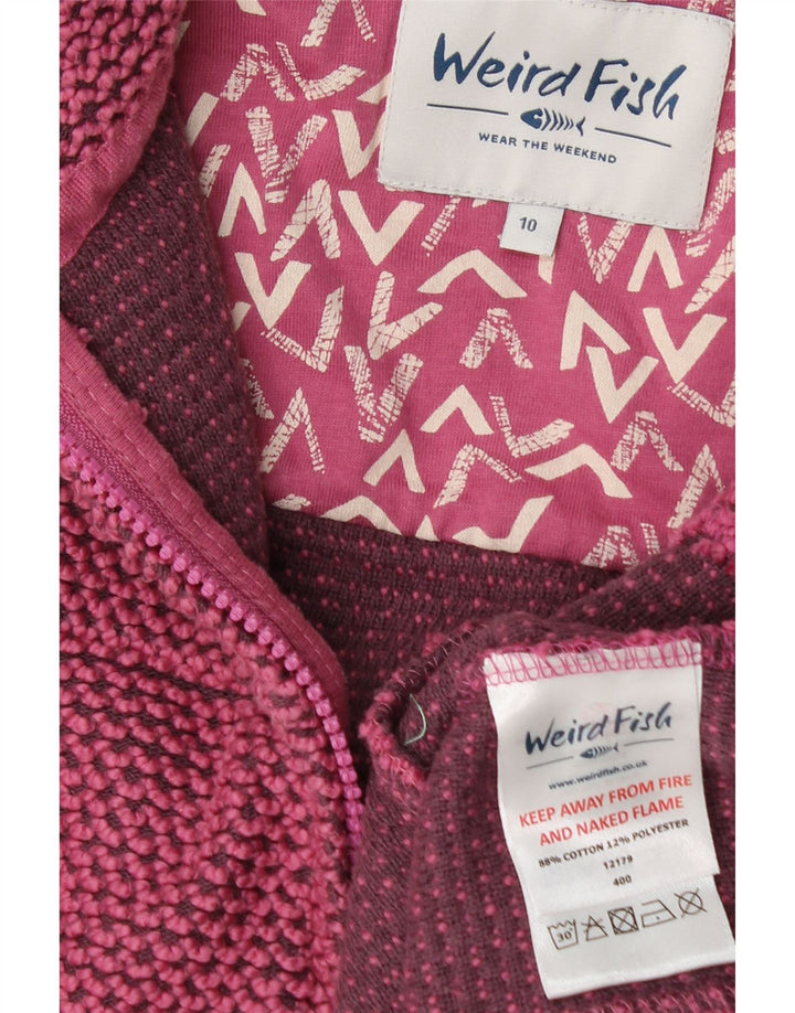 Weird Fish Dame Cardigan Sweater UK 10 Small Pink Bomuld