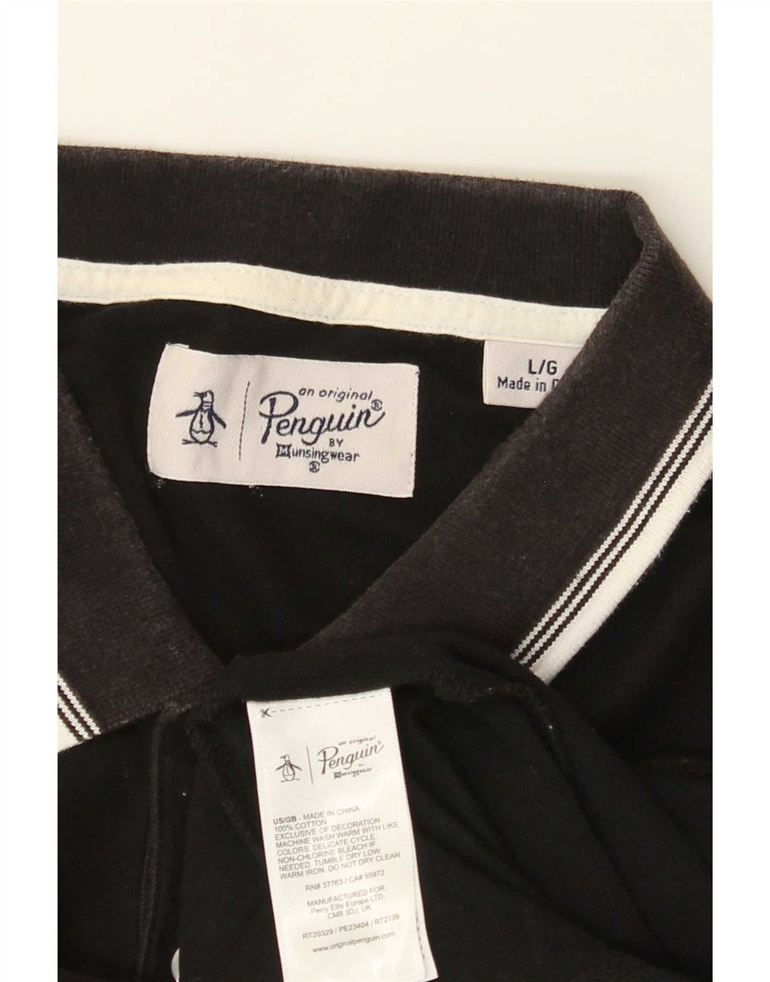 Penguin herre poloshirt Stor sort bomuld
