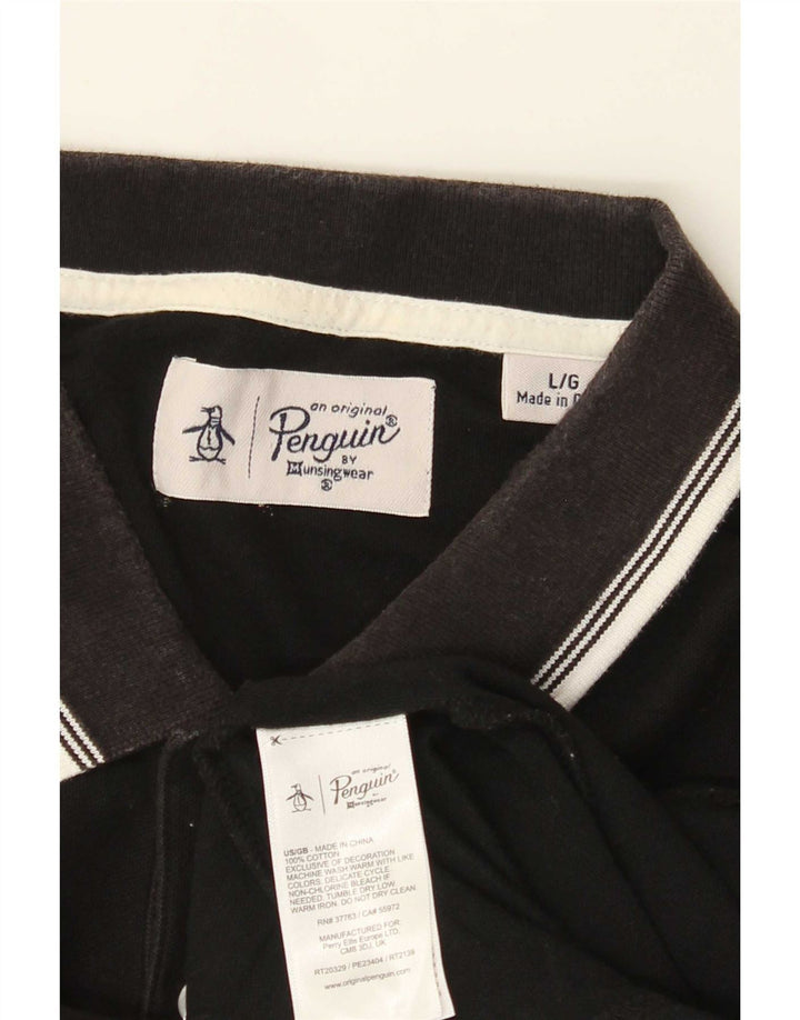 Penguin herre poloshirt Stor sort bomuld