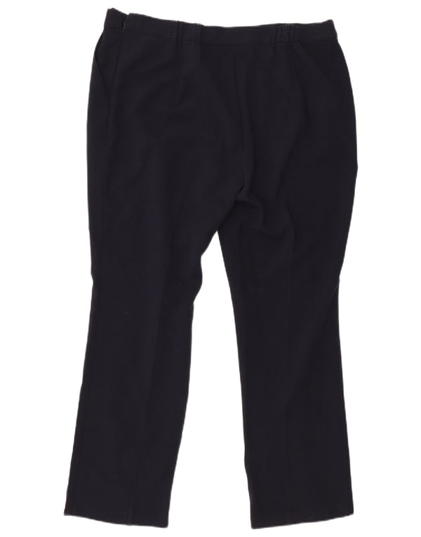 Marks & Spencer Womens Casual Trousers UK 16 Large W34 L28 Navy Blue