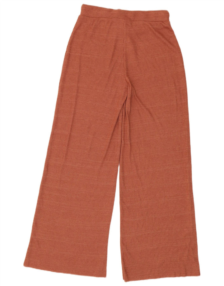 Zara Womens Tracksuit Bukser med brede ben UK 8 Small Brown Polyester
