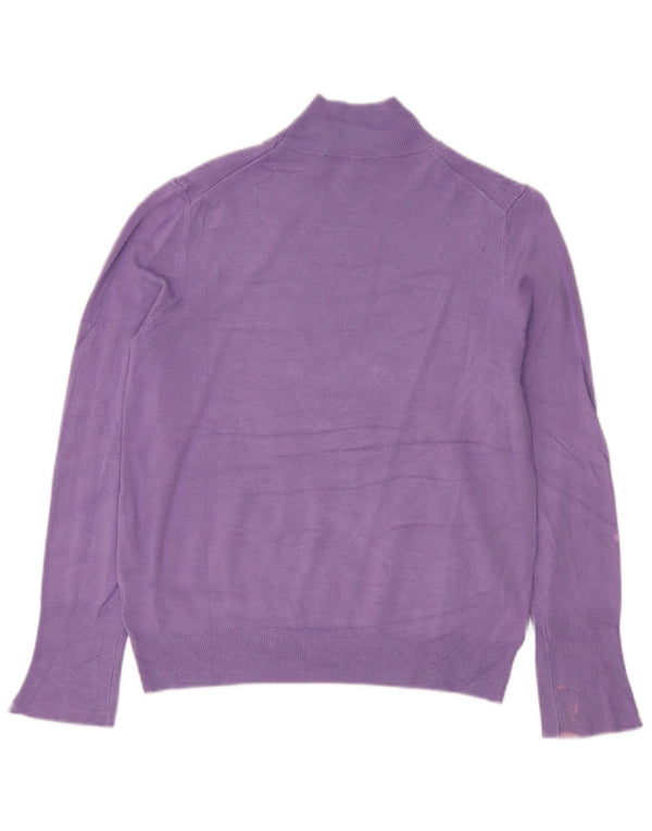 Zara Dame Turtle Neck Jumper Sweater UK 14 Large Purple Viscose