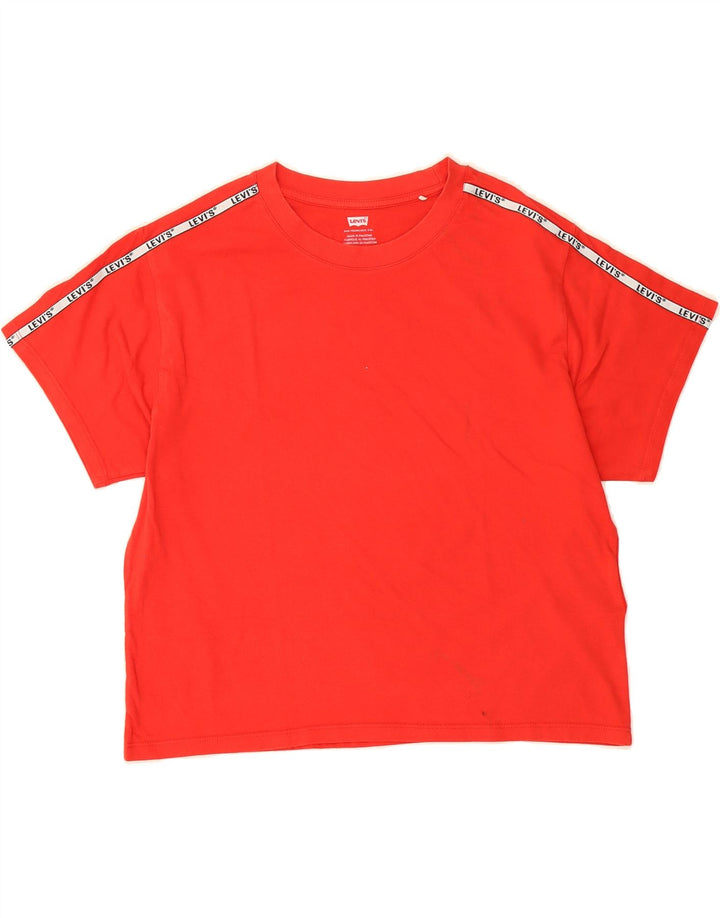 LEVI'S Womens Oversized Graphic T-Shirt Top UK 10 Small Red Cotton Vintage Levi's and Second-Hand Levi's from Messina Hembry 
