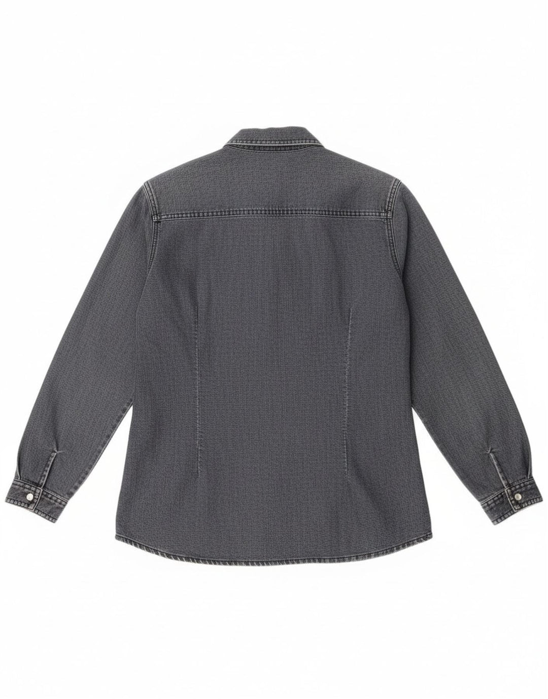 Vintage denimskjorte til kvinder UK 14 mellemgrå bomuld