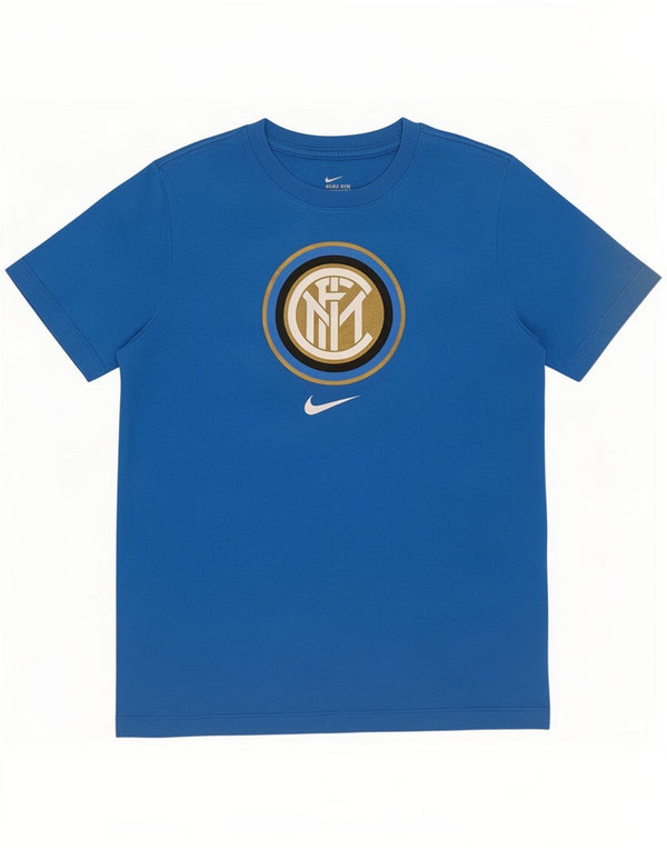 Nike Boys Inter Milan Graphic T-Shirt Top 13-14 Years XL Blue Cotton