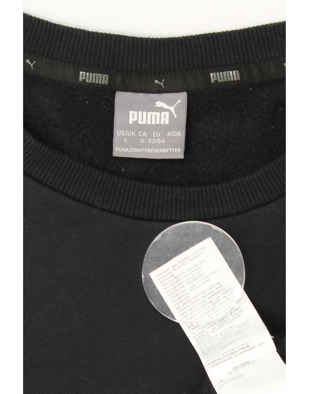 Puma Herre Grafisk Sweatshirt Jumper Stor Sort Bomuld