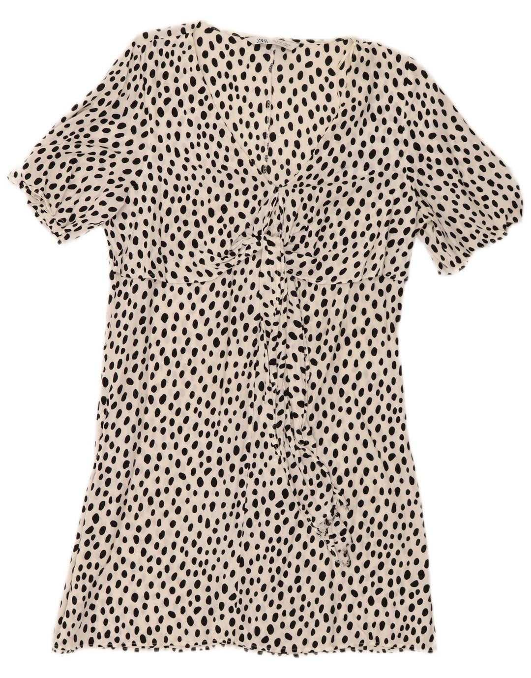 Zara Dame A-Line Kjole UK 10 Small White Flecked
