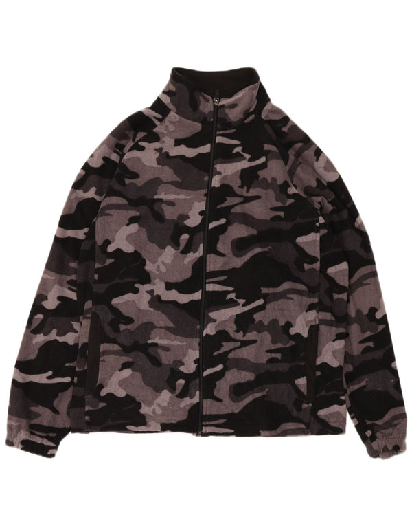 STARTER Fleecejakke til mænd UK 42/44 Large Grey Camouflage Polyester