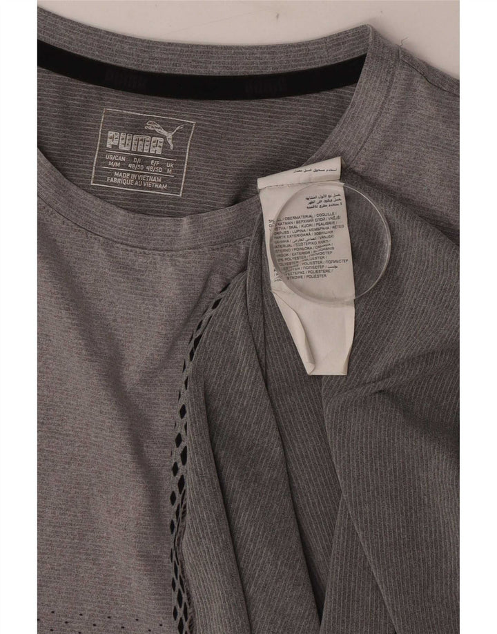 Puma herre T-shirt top mellemgrå plettet polyester