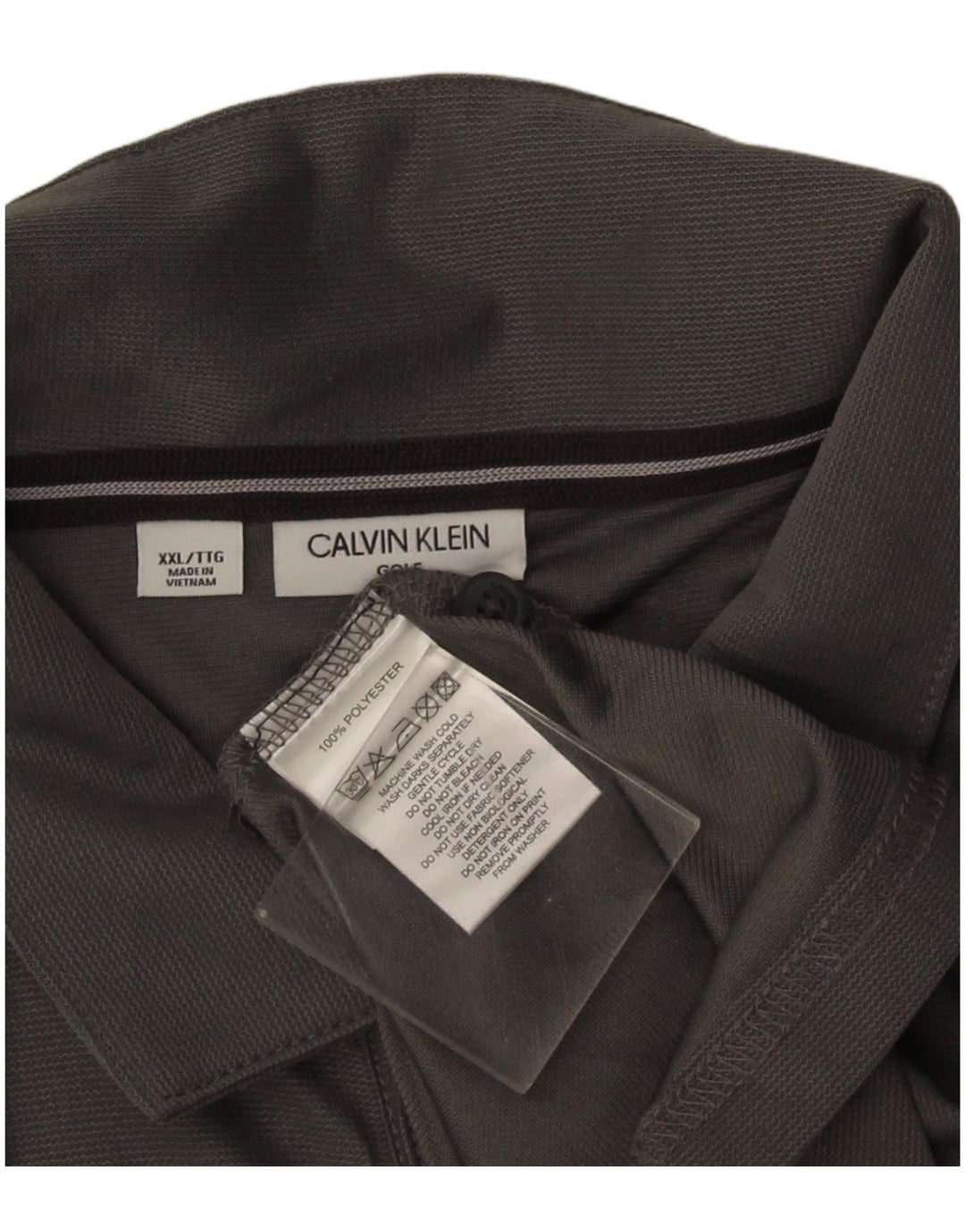 Calvin Klein Herre Golf Langærmet Regular Fit Polo Shirt 2XL Grå