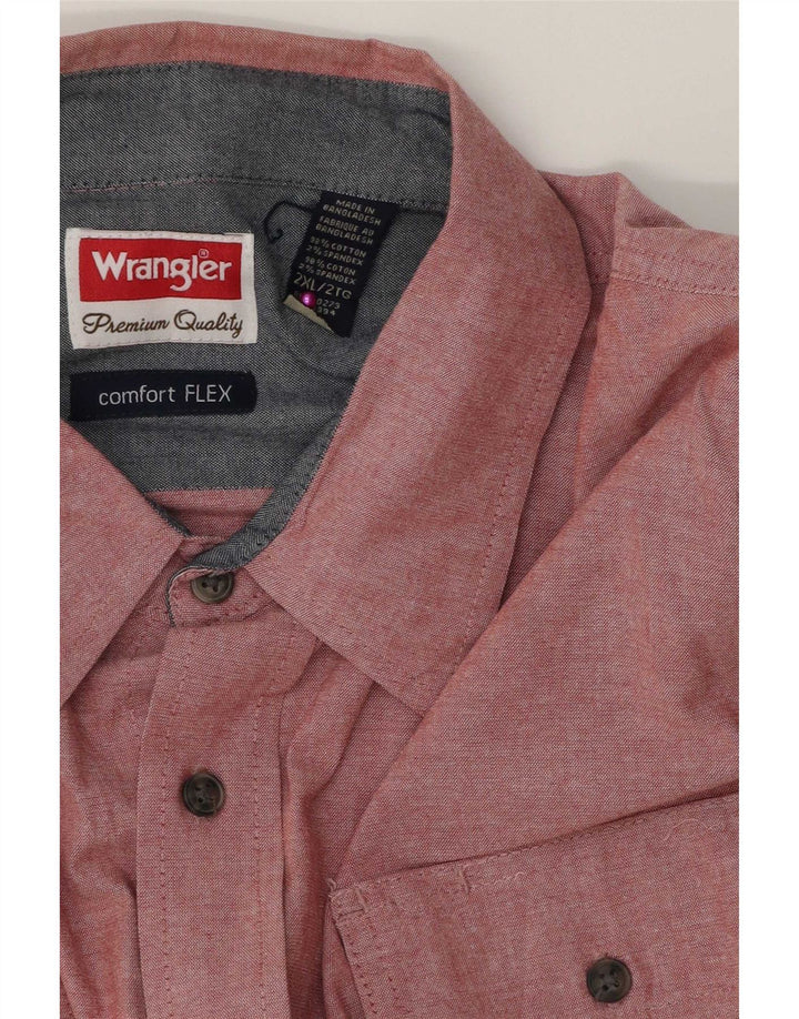 Wrangler Kortærmet Herreskjorte 2XL Pink Bomuld