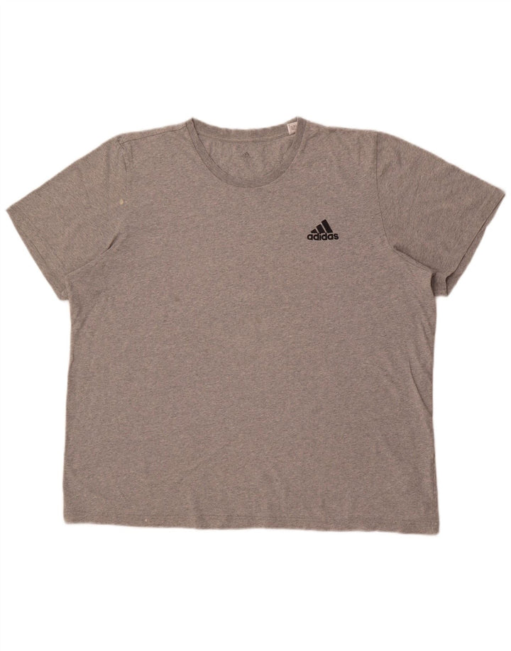 Adidas Herre T-Shirt Top XL Grå Flecked Bomuld